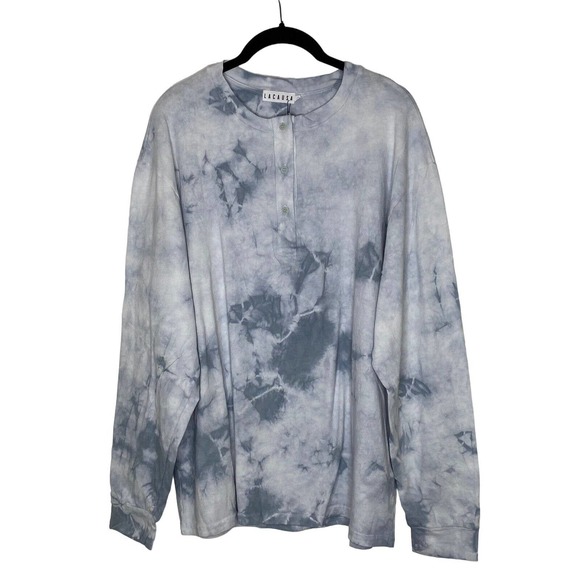 Lacausa Womens Lolo Henley Size Large Organic Cotton Unisex Cloud Wash‎ NWT - Picture 3 of 9